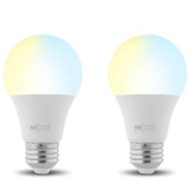 Nexxt Home Foco Inteligente Wi-Fi Con Led De Color Blanco Regulable 2-Pack Luz Cálida/Blanca Fría.