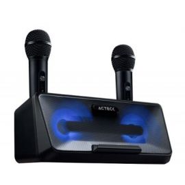 Sistema de Audio Karaoke con 2 Micrófonos Home Karaoke Kit, Color Negro Ac-926935