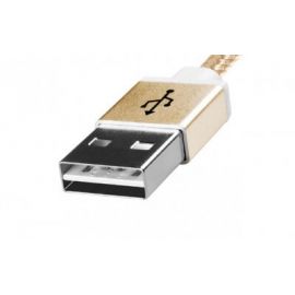 Cable Adata Micro USB a USB 100Cm 2.4Mha Dorado Android/Windows, Tela, Puerto USB Reversible