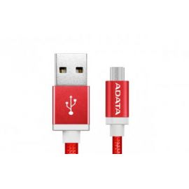 Cable Adata Micro USB a USB 100Cm 2.4Mha Rojo Android/Windows, Tela, Puerto USB Reversible