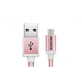 Cable Adata Micro USB a USB 100Cm 2.4Mha Rosa Android/Windows, Tela, Puerto USB Reversible