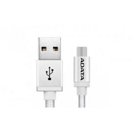 Cable Adata Micro USB a USB 100Cm 2.4Mha Plata Android/Windows, Tela, Puerto USB Reversible