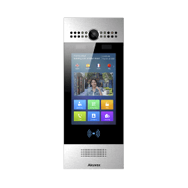 Frente de Calle / Programación en la nube / Notificación a app celular / Notificación por llamada telefónica / ANDROID SIP Con Reconocimiento Facial / IP65 / IK06 / Bluetooth