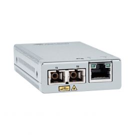 Convertidor de medios gigabit ethernet a fibra óptica, conector SC, multimodo (MMF), distancia de 220 hasta 500 m, con fuente de alimentación multi-región
