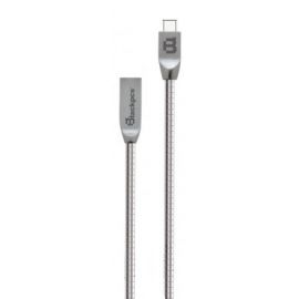 Cable USB-C a USB Blackpcs CASCM-2, USB C, USB, Macho/Macho, 1 m, Plata