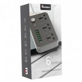 Smart HUB Blackpcs EMO19-BLUSB 2.0, Negro, Blanco, 9 puertos