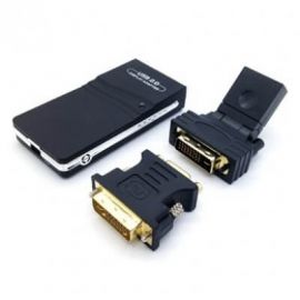 CONVERTIDOR USB A DVI/HDMI/SVGA BROBOTIX 171920, USB, DVI/HDMI/SVGA, Negro