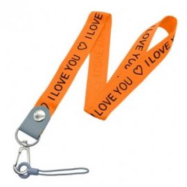 CORREA PARA MEMORIA USB BROBOTIX I LOVE U NARANJA, Naranja