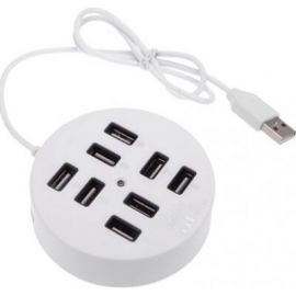 Hub USB BROBOTIX 207968USB 2.0, Color blanco, 8 puertos