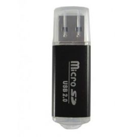 Lector MicroSD BROBOTIX 345673NNegro, USB 2.0