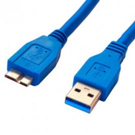 CABLE USB V3.0 TIPO "A" - MICRO "B" BROBOTIX 364109, 90 cm, Azul