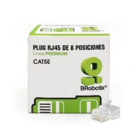 PLUG RJ45 CAT5E, 8 POSICIONES, CAJA CON 50 PI BROBOTIX 497103, Translúcido