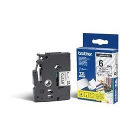Cinta Brother TZE111 Negro sobre Transparente 6 mm x 8 mts (cinta laminada) compatible con rotuladoras P-Touch