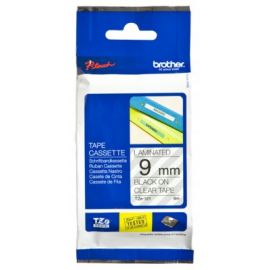 Cinta Negro Sobre Transparente 9Mm X 8M