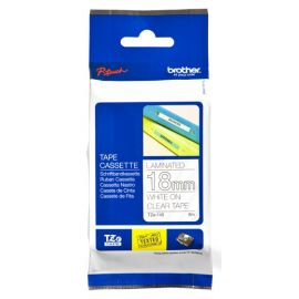 Brother TZe-145 cinta para impresora de etiquetas Blanco sobre transparente