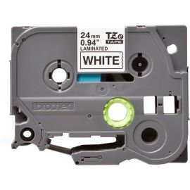 Cinta Brother Laminada Tze251 Negro Sobre Blanco de 24 Mm