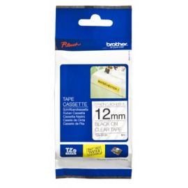 Cinta Negro Sobre Transparente 12Mm X 8M Adhesivo Ind Extra Fuerte