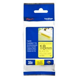 Cinta Negro Sobre Amarillo 18Mm X 8M Adhesivo Ind Extra Fuerte