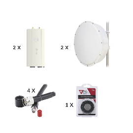 Enlace completo de 2 radios FORCE400C con antenas TXP-4965-30PB2-KIT (30 dBi), rango de frecuencia extendida (4.9 a 6.2 GHz)
