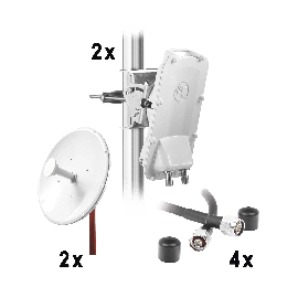 Enlace Backhaul completo de alta capacidad, incluye: 2x PTP550CE, 2x NP2GEN2 (34 dBi), 4x Jumpers