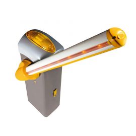 Kit de barrera GARD 4 con mástil Italiano / Izquierda y derecha configurable en campo / Incluye Iluminacion LED Rojo/Verde / Pluma de 3.65 m / Cúpula con iluminación LED / Resorte Rojo CAME