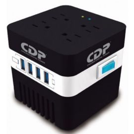 Regulador CDP RU-AVR6044, Negro, Hogar y Oficina, 600 VA, 300 W