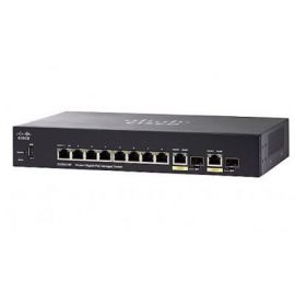 Switch CISCO SG350-10P-K9-NANegro, RJ45, 2, 10BASE-T, 100BASE-T, 1000BASE-T