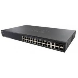 Switch CISCO SG350X-24P-K9-NA, Negro, RJ45, 24 puertos, 10BASE-T,100BASE-T,1000BASE-T, 268,3 W