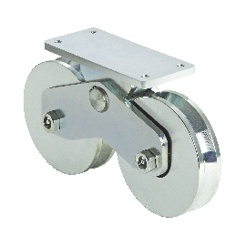 Rueda Doble de 16 cm / Capacidad Para Puertas de hasta 1900 kg / Canal Tipo V