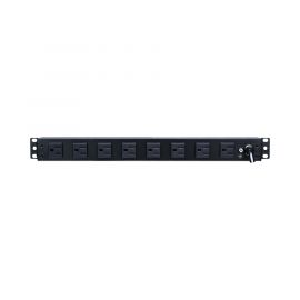 PDU Básico Para Distribución de Energía, Con 8 Tomas NEMA 5-15R Traseras y 2 Tomas 5-15R Frontales, 1UR, 15 Amp, 120 Vca