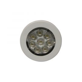 Mini luz de cortesía de 8 LEDs circular con bisel blanco 2.8"