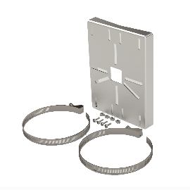 Montaje universal galvanizado para instalación de cámaras en poste 2" a 5" color gris galvanizado