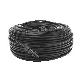 Cable Fotovoltaico 100 m, Negro, Calibre 10 AWG con Terminales MC4 en Ambos Extremos