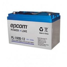 Acumulador EPCOM PL-100-D12Sealed Lead Acid (VRLA), 100000 mAh, Dispositivo de seguridad, 12 V, Azul, Blanco