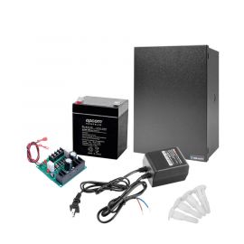 Kit con Fuente  ELK Products ( ELK624 ) con salida de 12 Vcd a 1 Amper, incluye transformador y batería de 4.5 Amper