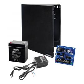 Kit con fuente ALTRONIX con salida de 12 Vcd a 2.5 Amper, incluye transformador y batería de 4.5 Amper