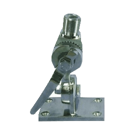 Montaje rotativo de acero inoxidable para uso pesado de 4 posiciones, rosca estándar de 1”-14, incluye tornillos de sujeción y base de plástico.