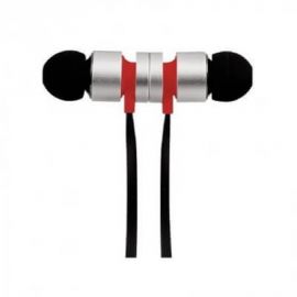 Audífono tipo auricular con micrófono SOFT GETTTECH MI-1220R, Plata/Rojo, Alámbrico, 3.5 mm, 1.2 m