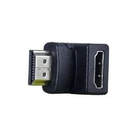 Adaptador Codo Ghia HDMI Macho a HDMI Hembra, Ángulo Derecho 90 Grados, Color Negro