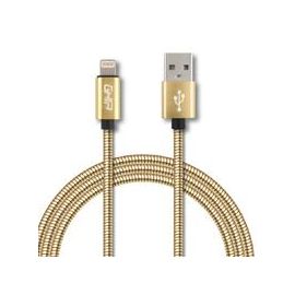 Cable Metálico Ghia Tipo Lightning 1.0 Mts USB 2.1 Dorado