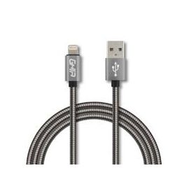 Cable Tipo Lightning Ghia Forro Metálico 1.0 Mts USB 2.1 Gris