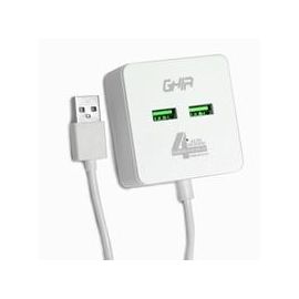Hub USB 2.0 Ghia de 4 Puertos, Transferencia de Datos Cable 1 Metro
