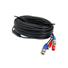 Cable De Video Y Energia De 18 Mts Ghia // Cable Siames //Bnc Macho/ 1 Conector Macho Y 1 Conector Hembra De Energia
