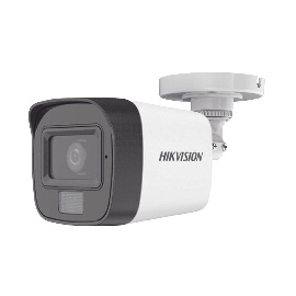 Cámara LUZ DUAL (IR + LUZ BLANCA) TURBOHD 2 Megapíxel (1080p)  / Gran Angular 101° / Lente 2.8 mm / 30 mts IR EXIR / 20 mts Luz Blanca / Exterior IP67 / 4 Tecnologías / Micrófono Integrado