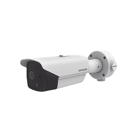 Bala IP Dual / Térmica 6.2 mm (160 x 120) / Óptico 8 mm (4 Megapixel) / DETECCIÓN DE PERSONAS 183 m /40 mts IR / Exterior IP67 / PoE / Termométrica / Detección de Temperatura / Sirena y Luz Inte / Micro SD 32 GB Incluida