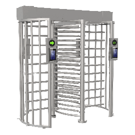 Torniquete DOBLE (2 Carriles) de Cuerpo Completo / Acero Inoxidable SUS304 / 30 Personas por Minuto / Interior y Exterior / Compatible con Reconocimiento Facial (Terminal no Incluida)