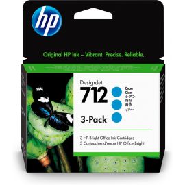 Hp 712 Cyan 29Ml 3-Pack Tinta Amplio Formato 3Ed77A