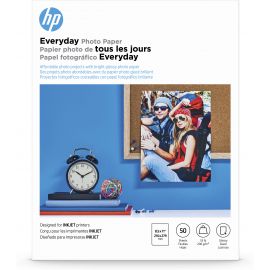 HP Everyday Photo Paper, Glossy, 52 lb, 8.5 x 11 in. (216 x 279 mm), 50 sheets