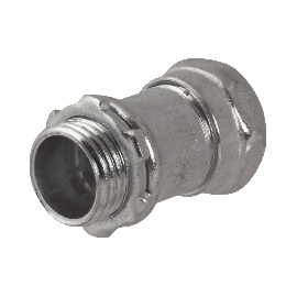Conector Recto Compresión de Acero Galvanizado para Pared Delgada de 3/4" .