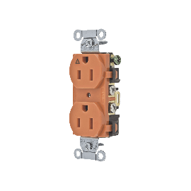 Contacto Dúplex Conexión a Tierra Aislada/ 15A 125V/ 2 polos 3 Hilos/ Nema 5-15R /Grado Comercial/ Color Naranja.